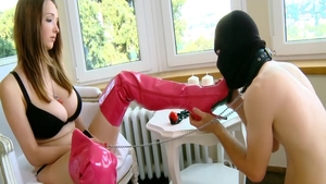 Busty Buffy - Czech chick lusts receiving facial in latex