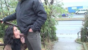 Getting smashed very nicely outdoors