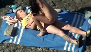 Amateur feels up to voyeur slamming hard outdoors