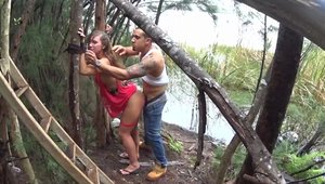 Girl Kaylee Banks fetish tied up at the party