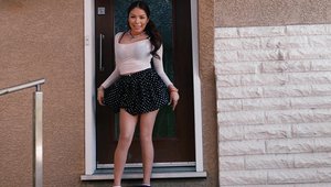 Tiny 4K - Nerdy asian Samantha Parker upskirt fucked hard