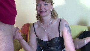 Busty amateur sucking cock HD